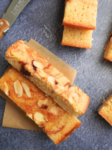 Easy Sheet Pan French Almond Cakes (Financiers) are rich, buttery cakes with a soft, slightly dense texture.